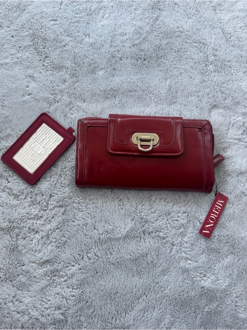 Merona Wallet Checkbook Clutch Combo Maroon